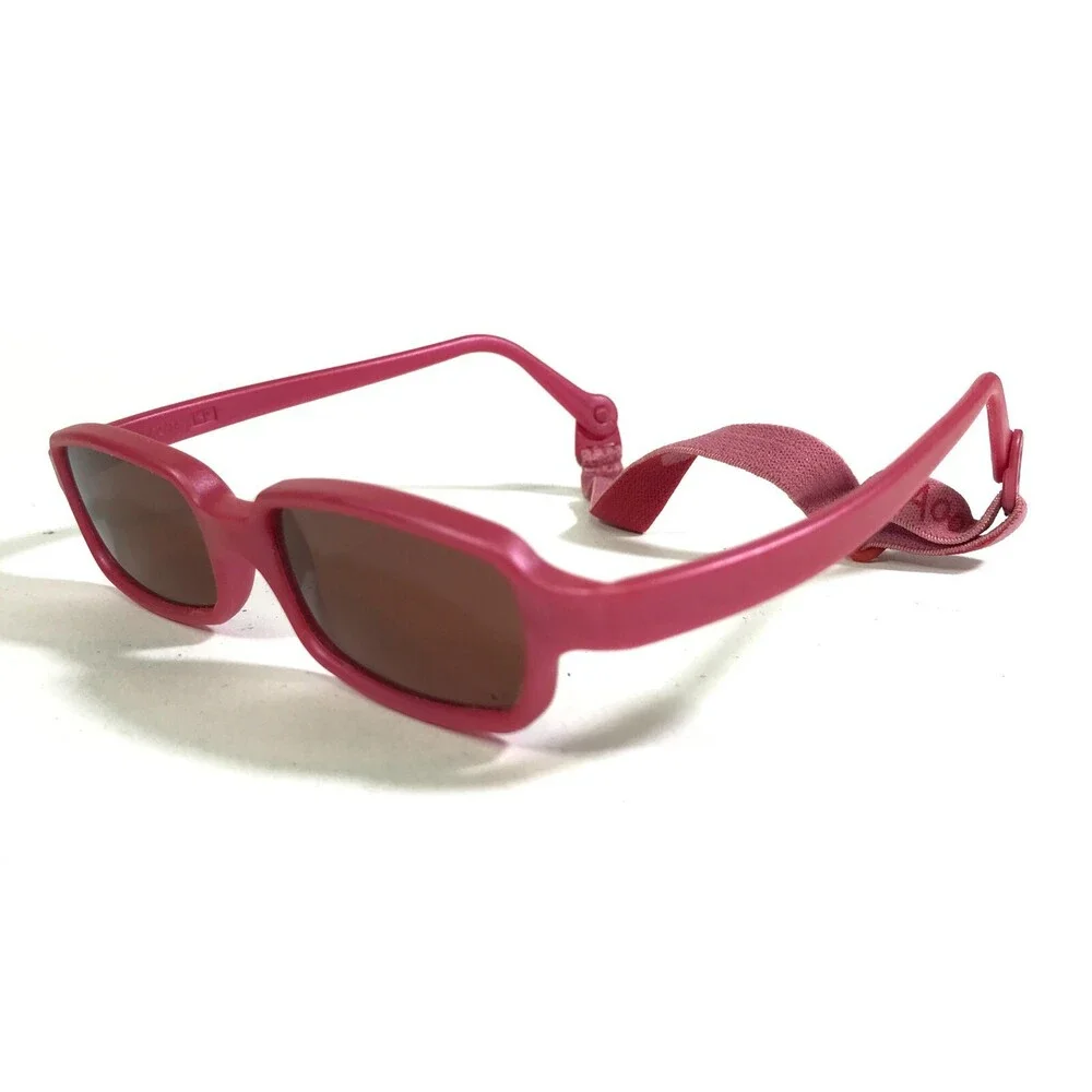 Miraflex Sunglasses NEW BABY 2 Pink Rectangular Frames with Red Lenses
